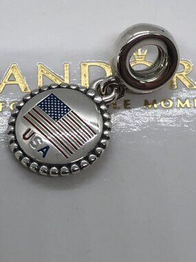 ✨🔥Pandora USA Flag America Flag Dangle Charm